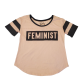 Doe Juniors Top Feminist Graphic Cotton Pull On Tee Shirt Large Pink from Affordable Designer Brands