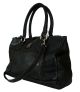 Giani Bernini Pebble Leather Colorblock satchel Black front and side from Affordable Designer Brands 