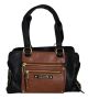 Marc Fisher Zip Code Black and Brown Satchel handbag