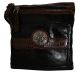 Giani Bernini Florentine Glazed Leather Filigree Vertical Black Crossbody front Affordable Designer Brands 
