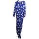 Family Pajamas Womens Superso Snowman Print Jumpsuit Pajama Blue Medium