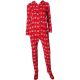 Family PJs Winter Deer Snow Print Hooded Pajamas With Feet XX-Large Red
