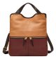 Fossil Erin Leather Color-Block Tote With Fold-over Design