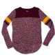 Freshman Juniors Marled Colorblock Sweater Canvas Berry Wine 