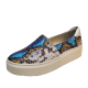 Franco Sarto Womens Comfort Shoes Lodi 2 Leather Slip On Sneakers 7M Blue Multi Snake  from Affordable Designer Brands