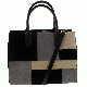 Giani Bernini Suede Patchwork Satchel Handbag Black Multi