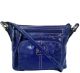 Giani Bernini Glazed Leather Promo Royal Blue Crossbody 
Handbag front Affordable Designer Brands 