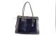Giani Bernini Glazed Leather Blue Marine Grey Tote Handbag