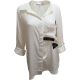 Gypsies & Moondust Juniors Button Down Roll-Tab Military Patch Blouse Ivory