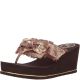 Guess Women's Santos Fabric Wedge Sandals Natural Brown 8M Affordable Designer Brands