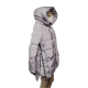 Halifax Women Oversized Hooded Fleece-Lined Puffer Coat Grey Medium Affordable Designer Brands