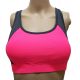 Ideology Colorblocked Ladder-Back Mid-Impact Sports Bra Pink Small