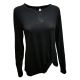 Ideology Knotted Long-Sleeve Top Small Black