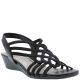 Impo Roma Stretch Slingback Wedge Sandals Manmade Black 7.5M from Affordable Designer Brands