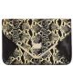 Inc International Concepts Bianca Black Gold Snake Clutch Handbag