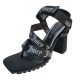 Juicy Couture Womens Dress Shoes Georgette Block Heel Dress Sandals 9M Black from Affordable Designer Brands