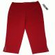 Jm Collection Pull-On Cropped Tummy Control Straight-Leg Pants New Red Amore XLarge
