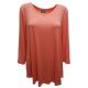 JM Collection Three-Quarter-Sleeve Scoop-Neck Top Blouse Peach Zing Pink Large