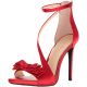 Jessica Simpson Remyia Satin Dress Sandals Red Muse 9M side and front from Affordabledesignerbrands.com