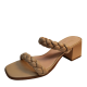 Kate Spade Womens  Shoes Juniper Leather Block Heel Sandals7B Beige Warm Stone  Affordable Designer Brands