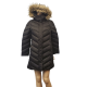 Kenneth Cole New York Women's Chevron Quilt Down Hooded Puffer Coat Petite Small from Affordable Designer Brands