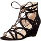 Kenneth Cole New York Womens Dylan Lace-Up Gladiator Wedge Sandals  Black 5.5M from Affordabledesignerbrands.com