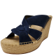 Kenneth Cole New York Women's Olivia Swirl Mule Espadrille Wedge Sandals Marine Blue 9.5M from Affordable Designer Brands
