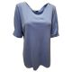 Karen Scott Elbow-Sleeve Zip-Shoulder T-shirt Blue Finch XLarge front from Affordable Designer Brands