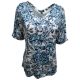 Karen Scott Elbow-Sleeve Flower Print Top Blouse Intrepid Blue Large front from Affordable Designer Brands