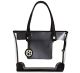 Marc Fisher Gingham Style Small Clear black Tote front Affordable Designer Brands 