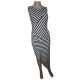 Material Girl Juniors Asymmetrical Striped Maxi Dress Black Combo Small AffordableDesignerBrands.com