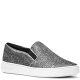 MICHAEL Michael Kors Keaton Fabric Slip on Sneakers Glitter Chain Gray 5.5M from Affordable Designer Brands