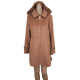 Michael Kors Petite Hooded Wool Coat Zip Front Petite Medium Dark Carmel Brown Affordable Designer Brands
