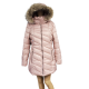 Marc New York Womens Velvet-Trim Faux-Fur Hooded Puffer Polyester Coat Shell Pink Medium Affordable Designer Brands