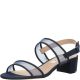Nina Ganice Womens Fabric Navy Block-Heel Evening Sandals 7.5 M Affordable Designer Brands
