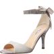 Nina Vinnie Two-Piece Evening Sandals Satin Silver 8.5M from Affordable Designer Brands