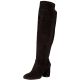 Nine West Kerianna Suede Fabric Block Heel Tall Boots Black 9M from Affordabledesignerbrands.com