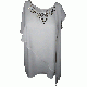NY Collection Embellished Asymmetrical-Hem Top White Xsmall