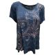 Style & Co Paisley Cascade Graphic Tee Shirt Dusty Navy Blue XLarge front from Affordable Designer Brands