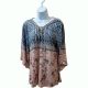 Style & Co Petite Printed Lace-Up Angel-Sleeve Top Floral Lane Large Affordable Designer Brands