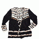 Style Co Striped Fringe Cardigan Deep Black Combo XLarge 