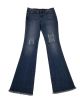 Suede Juniors Eva Mid Rise Ripped Bootcut Casey Jeans Blue 27