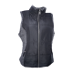Style & Co Women Petite Marled-Trim Sporty Vest Large Black