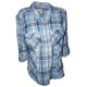 Style & Co. Pocketed Plaid-Print Shirt Hally Plaid Blue Medium