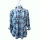 Style Co Pocketed Plaid-Print  Button Down Long Sleeve Shirt Hally Plaid Blue Large Affordable Designer Brands