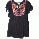 Style Co Embroidered Butterfly-Sleeve Top Traveler Black XLarge