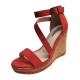 Seven Dials Womens Dress Shoes Berlina Wedge Heel Espadrille  Sandals Red 7.5M Affordable Designer Brands