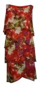 S L Fashions Plus Size Sleeveless Floral Tiered Dress Size 18