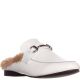 Steve Madden Womens Jill Slide-On Closed toed Mules Flat Shoes White Leather 11M from Affordable Designer Brands