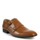 Tahari Men's Petra Double Strap Monk Faux leather Loafers Dress Shoes Tan 11M Affordable Designer Brands